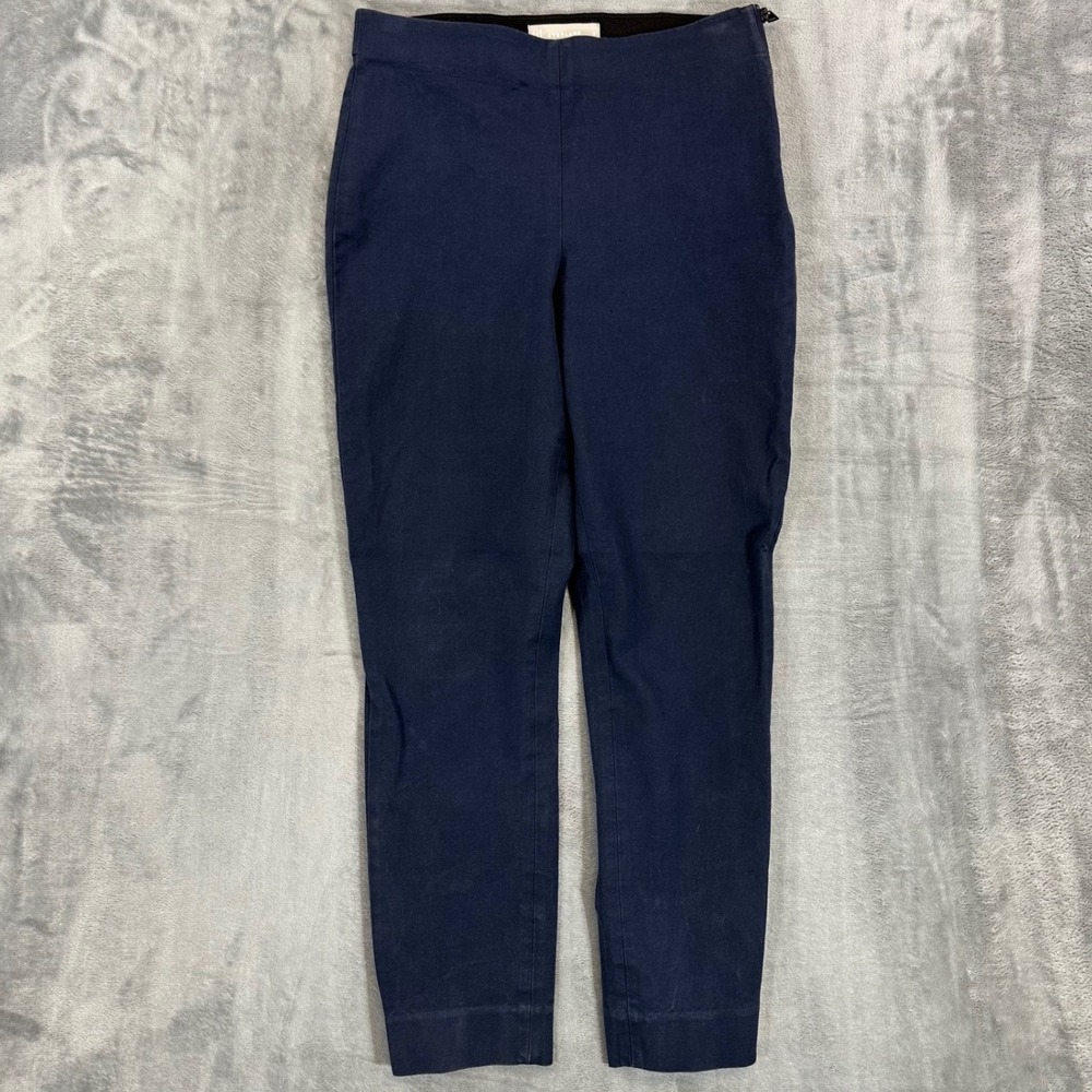 Everlane High Rise Slim Tapered Pants Women's Size‎ 0 Navy Blue Side Zip